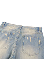 Wide-Leg Washed Denim Pants